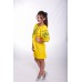 Embroidered Classic Dress "Rose Garden" Yellow